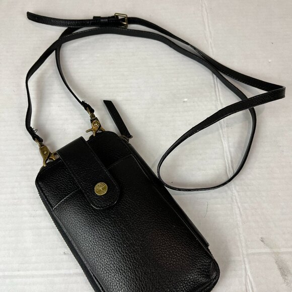 Women's black leather Timberland Crossbody Wallet/bag - Picture 1 of 4